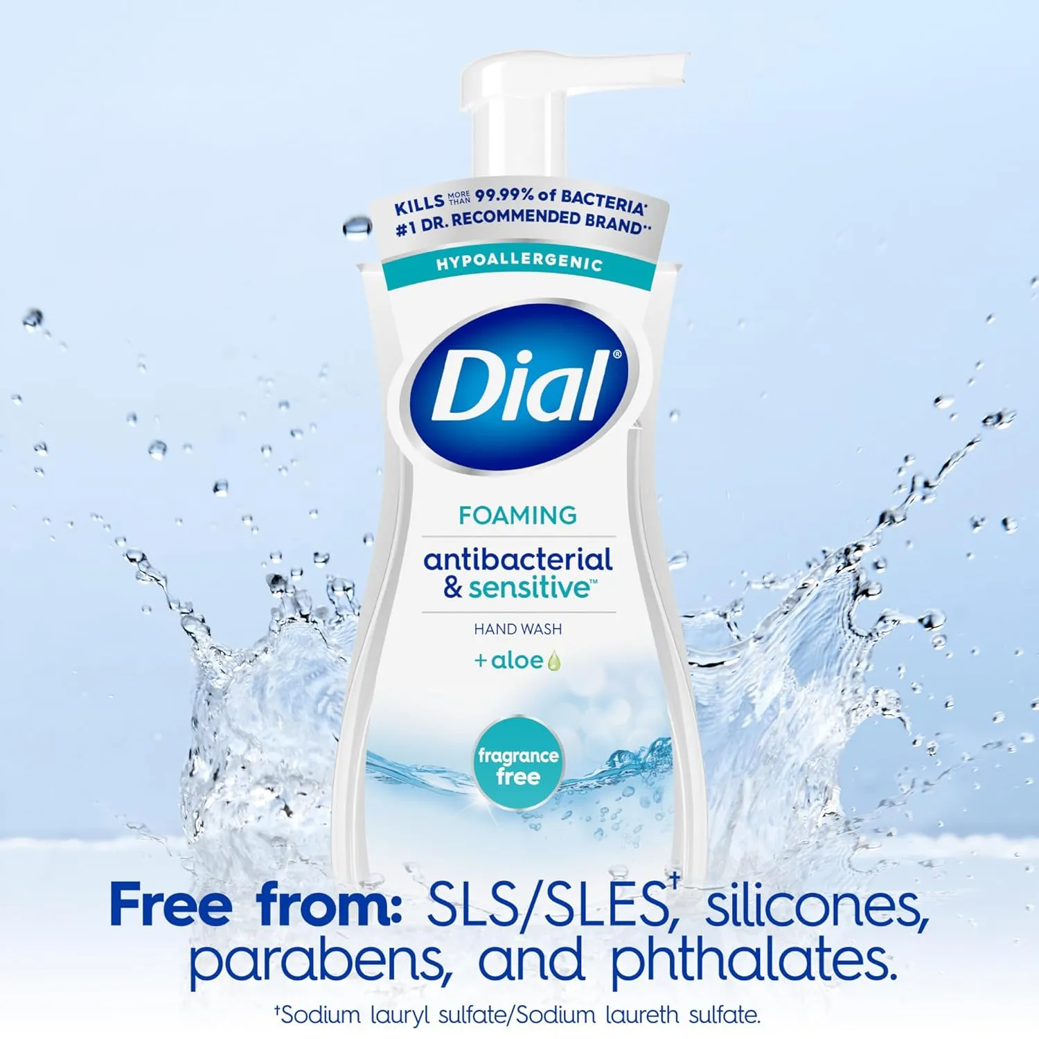 Dial Antibacterial Foaming Hand Soap, Fragrance Free, 7.5 fl oz (Pack of 6)