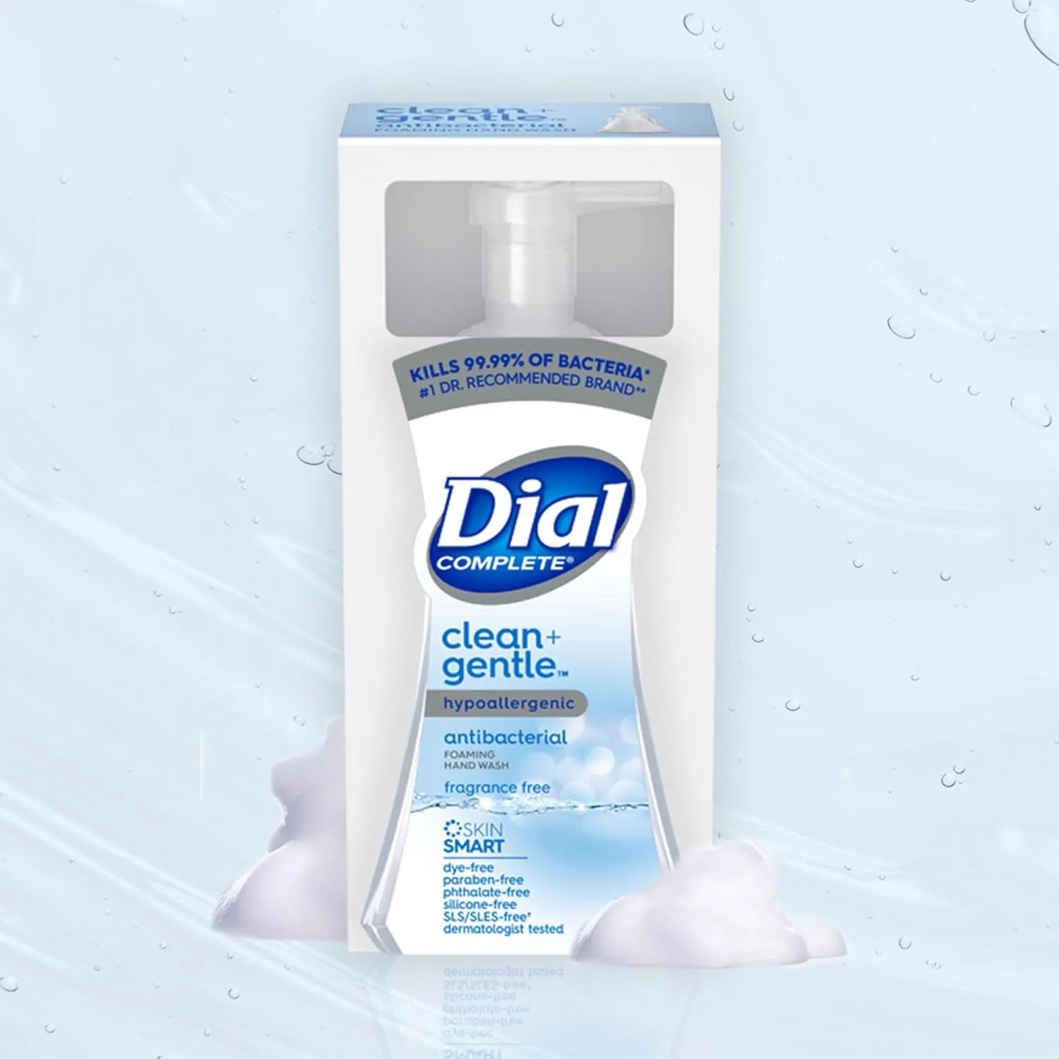 Dial Antibacterial Foaming Hand Soap, Fragrance Free, 7.5 fl oz (Pack of 6)