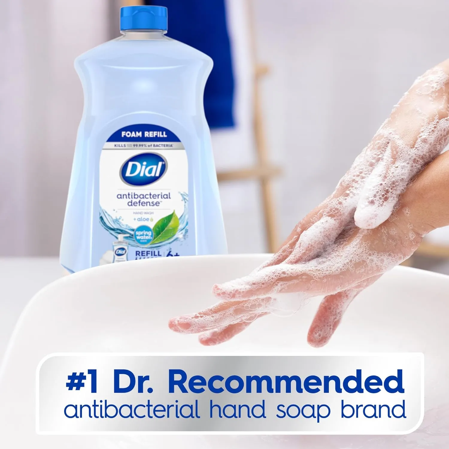Dial Antibacterial Foaming Hand Soap Refill, Spring Water, 52 fl oz (Pack of 2)