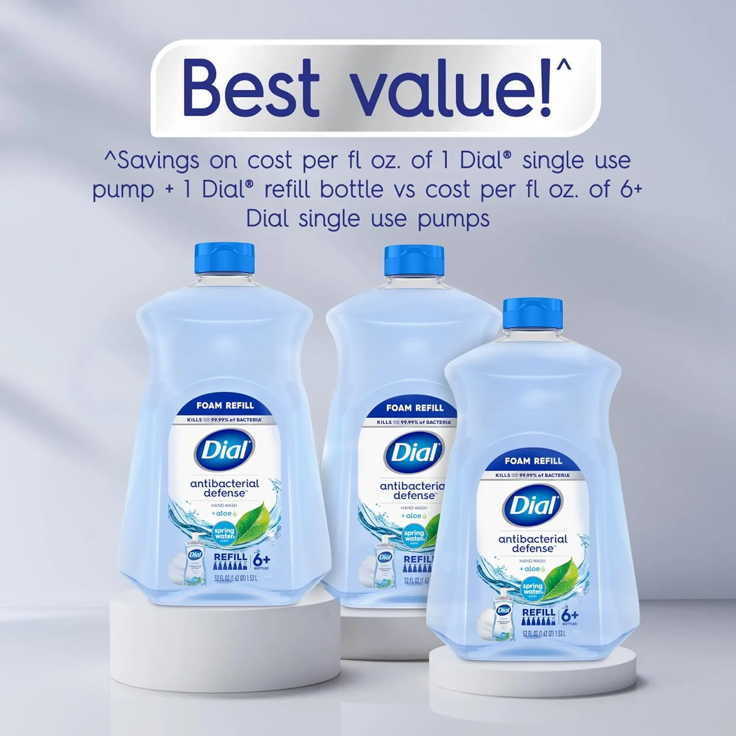 Dial Antibacterial Foaming Hand Soap Refill, Spring Water, 52 fl oz (Pack of 2)