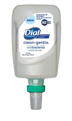 Dial Clean   Gentle Antibacterial Foaming Hand Wash, Fragrance and Dye-Free, FIT Universal Manual, 1.2L Dispenser Refill (Pack of 3)