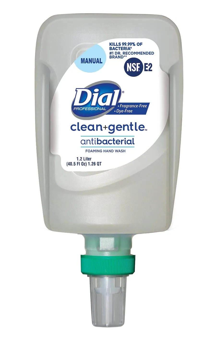 Dial Clean   Gentle Antibacterial Foaming Hand Wash, Fragrance and Dye-Free, FIT Universal Manual, 1.2L Dispenser Refill (Pack of 3)