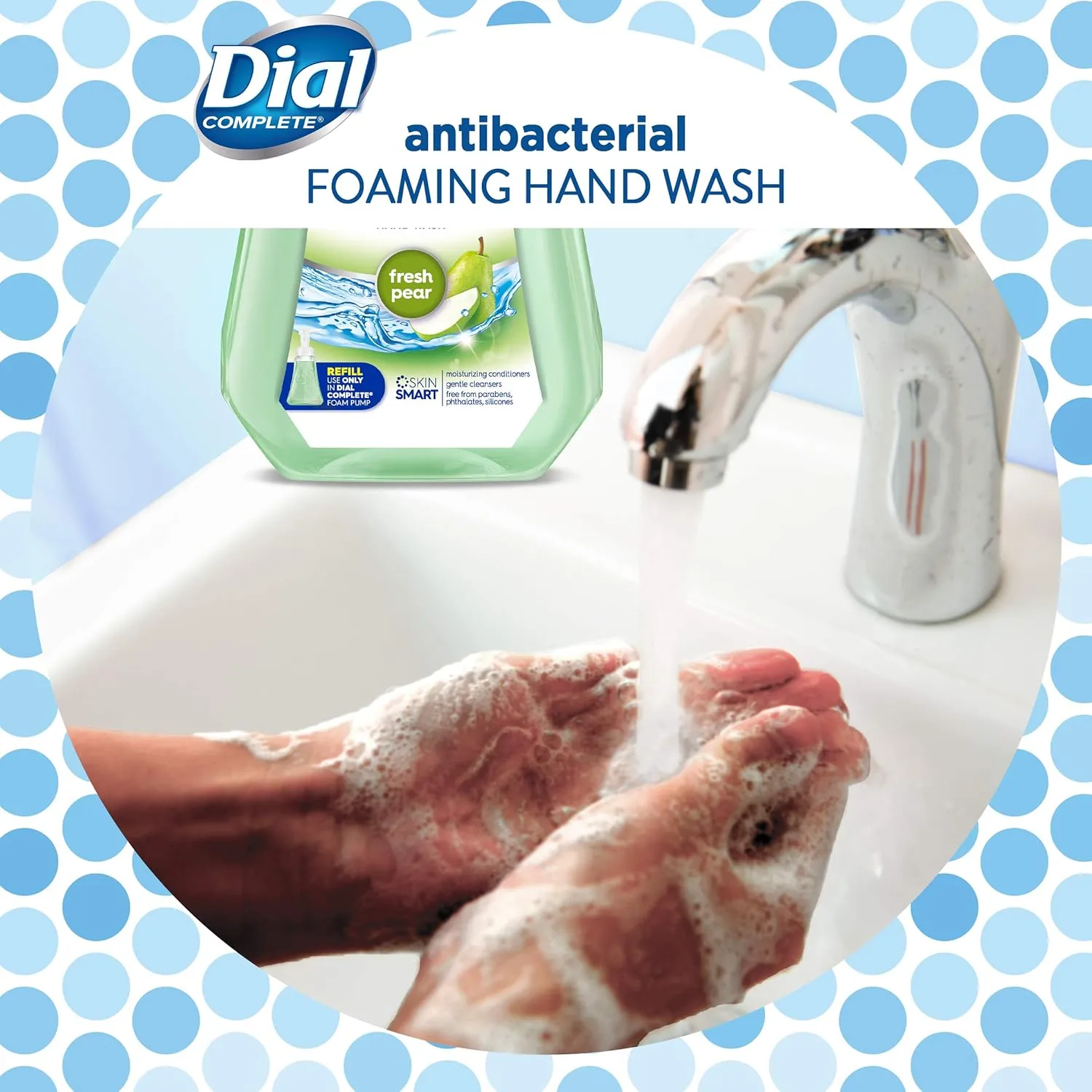 Dial Complete Antibacterial Foaming Hand Soap Refill, Fresh Pear, 32 fl oz