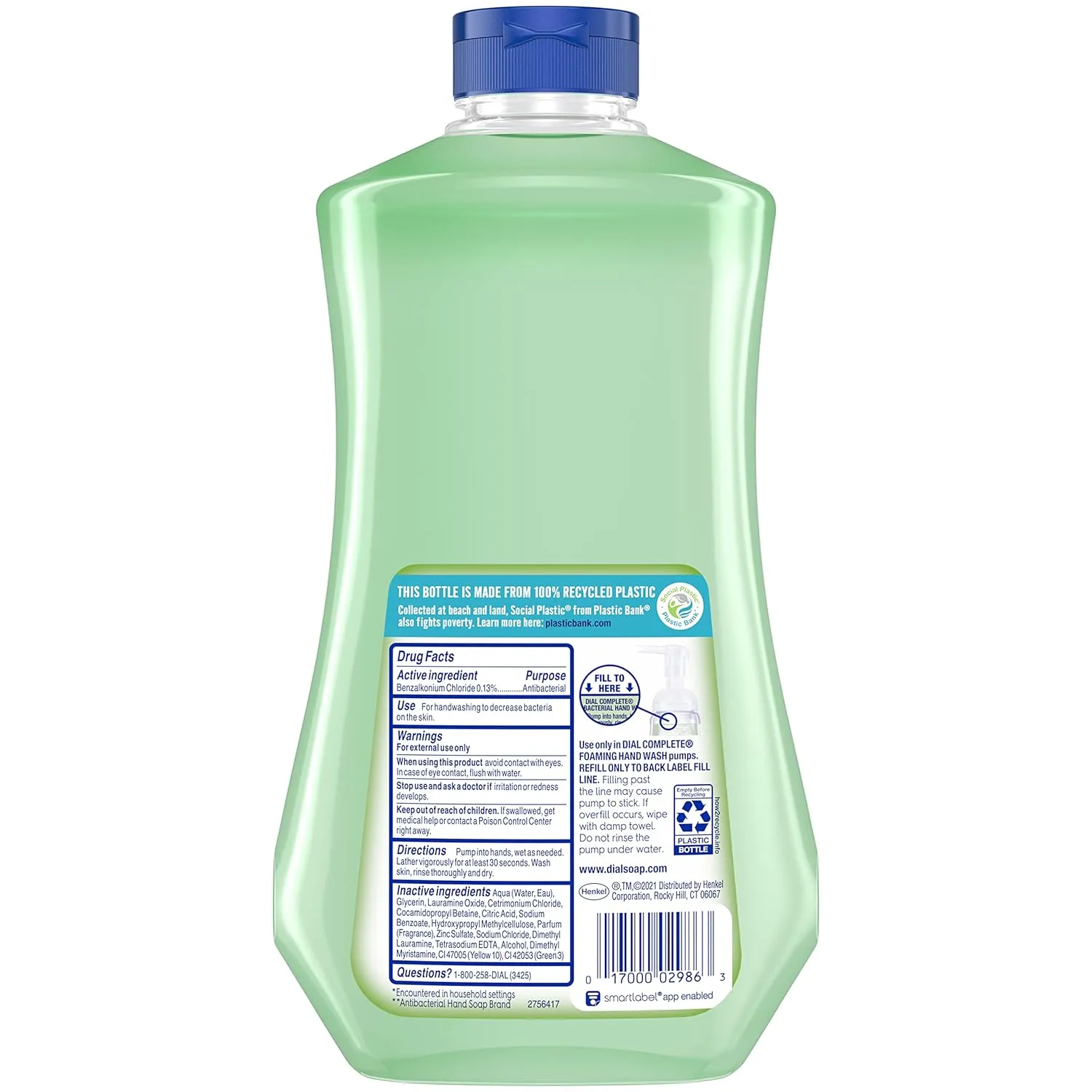 Dial Complete Antibacterial Foaming Hand Soap Refill, Fresh Pear, 32 fl oz