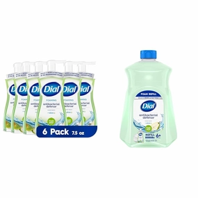 Dial Antibacterial Foaming Hand Wash, Fresh Pear, 7.5 fl oz Pack of 6 & Antibacterial Foaming Hand Soap Refill, Fresh Pear, 52 fl oz