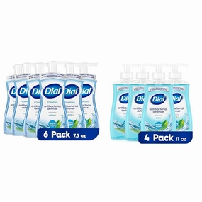 Dial Antibacterial Foaming Hand Wash, Spring Water, 7.5 fl oz (Pack of 6) & Antibacterial Liquid Hand Soap, Spring Water, 11 fl oz (Pack of 4)