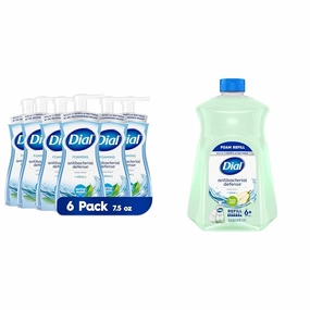 Dial Antibacterial Foaming Hand Wash Spring Water Pack of 6 and Fresh Pear Foaming Hand Soap Refill 52 oz