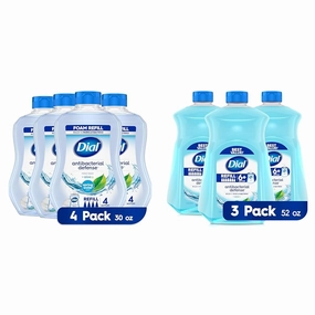 Dial Antibacterial Spring Water Hand Wash Refill Bundle - Foaming Hand Wash 30 Ounce (Pack of 4) and Liquid Hand Soap Refill 52 Ounce (Pack of 3)