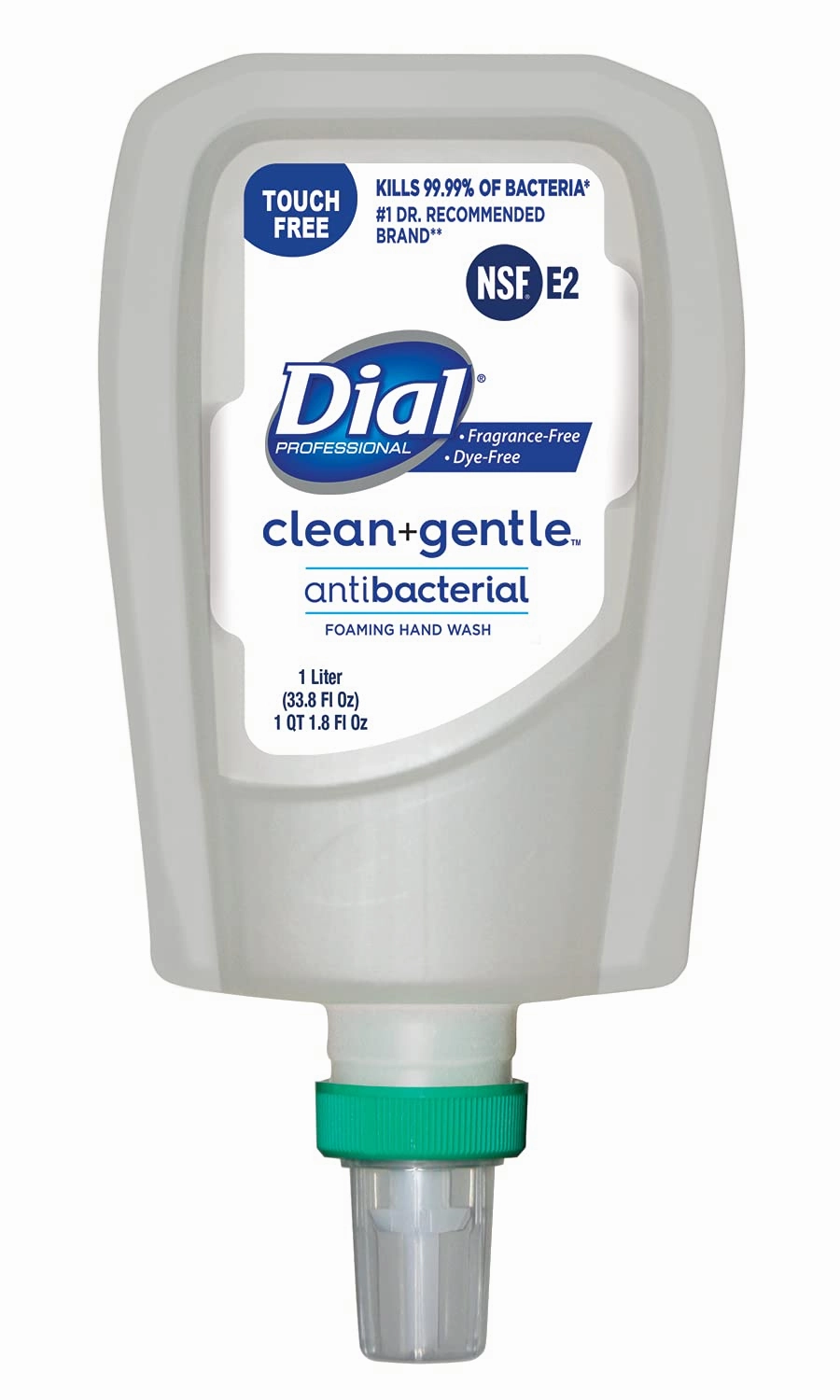 Dial Clean   Gentle Antibacterial Foaming Hand Wash, Fragrance and Dye-Free, FIT Universal Touch-Free, 1L Dispenser Refill (Pack of 3)