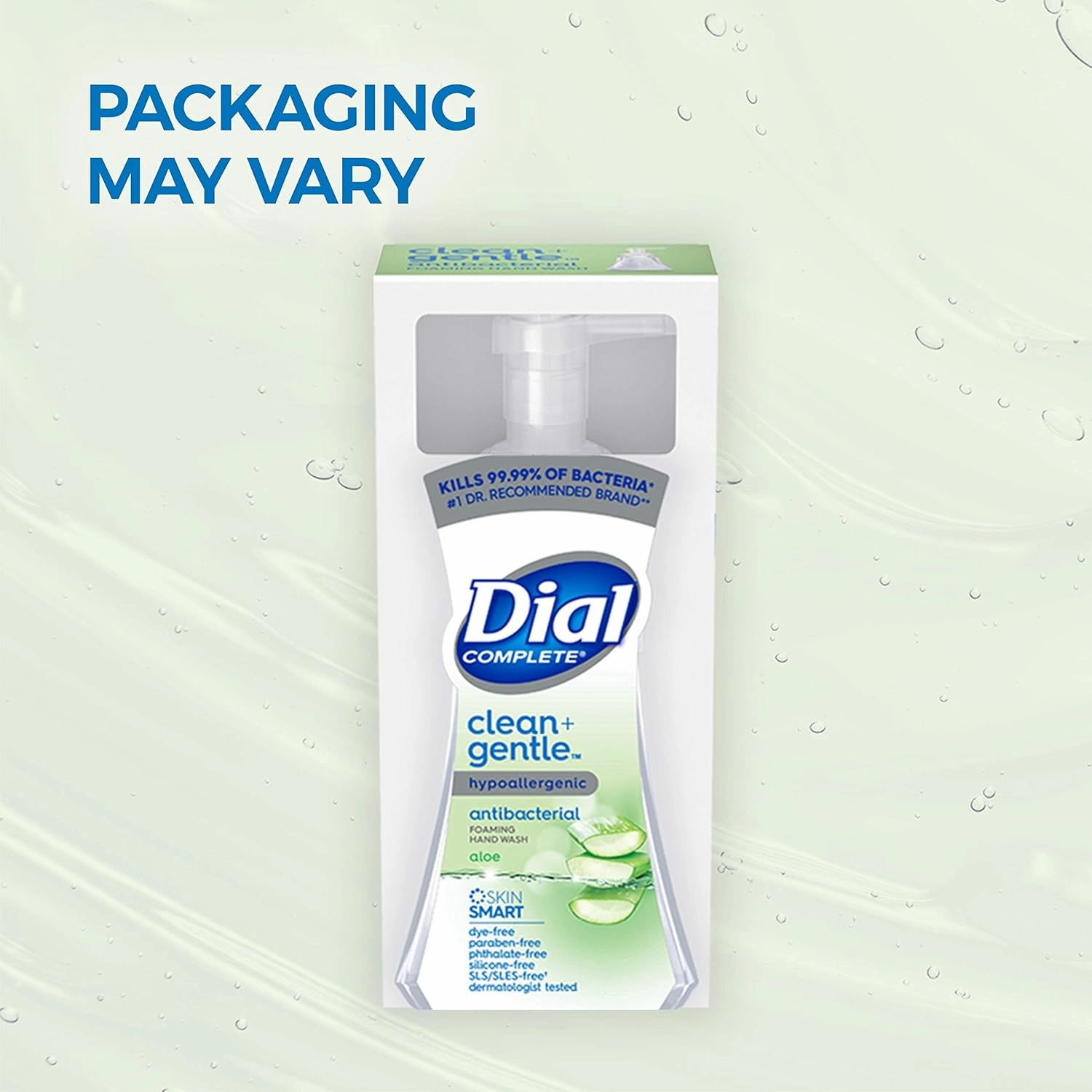 Dial Complete Clean   Gentle Antibacterial Foaming Hand Wash, Aloe Scent, 7.5 fl oz, 8 Count Case
