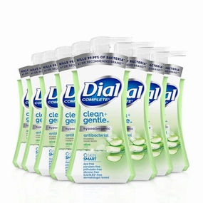 Dial Complete Clean   Gentle Antibacterial Foaming Hand Wash, Aloe Scent, 7.5 fl oz, 8 Count Case