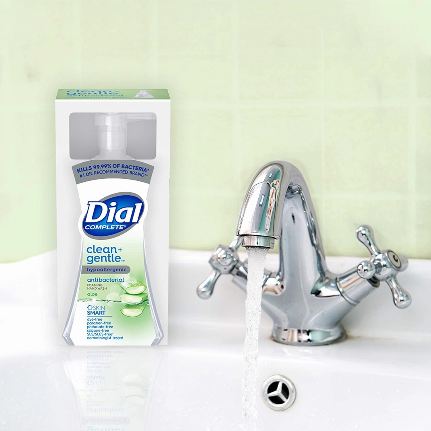Dial Complete Clean   Gentle Antibacterial Foaming Hand Wash, Aloe Scent, 7.5 fl oz, 8 Count Case