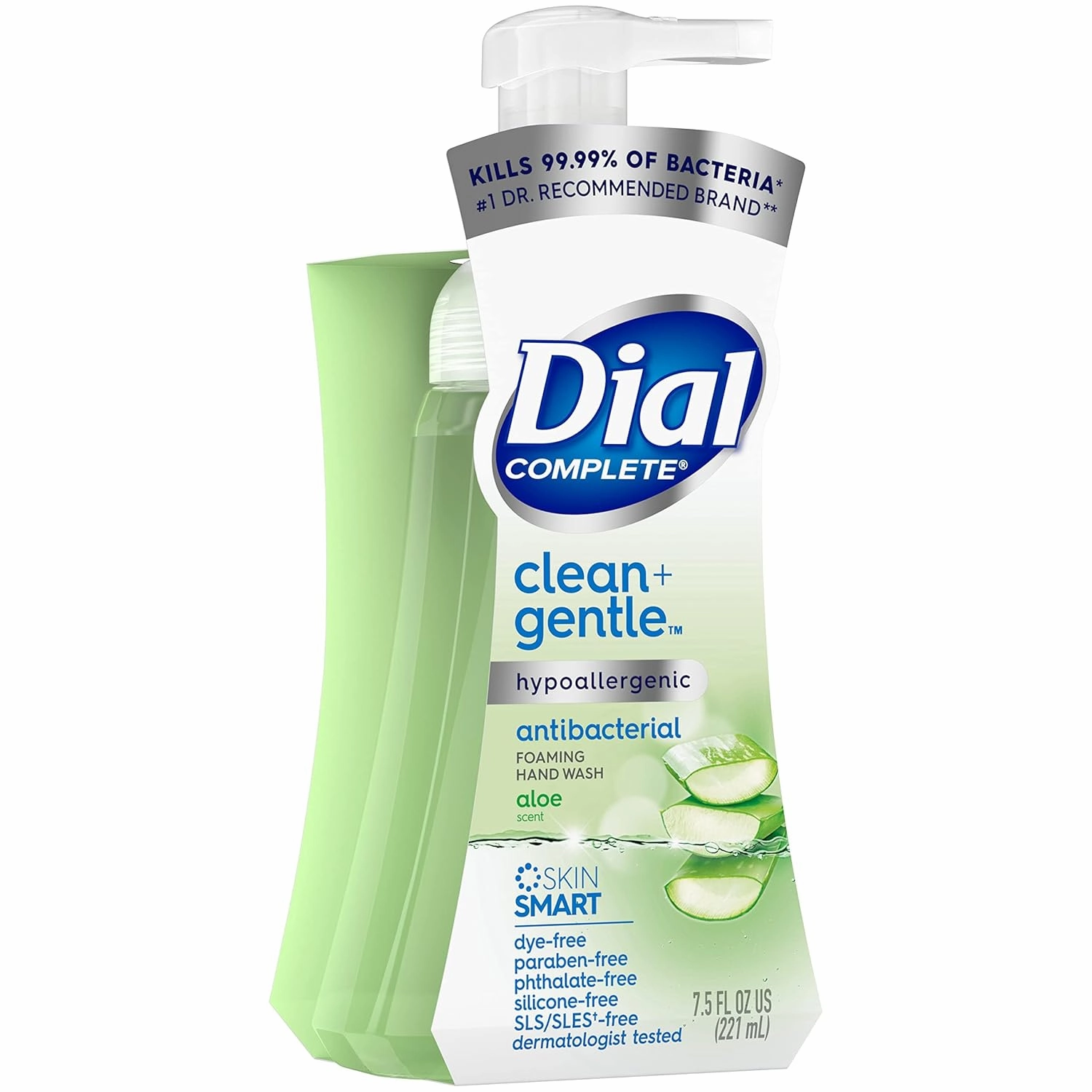 Dial Complete Clean   Gentle Antibacterial Foaming Hand Wash, Aloe Scent, 7.5 fl oz, 8 Count Case