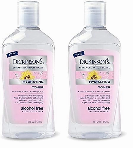 Dickinson's Enhanced Witch Hazel Alcohol Free Hydrating Toner, 16 Fluid Ounce (Pack of 12)