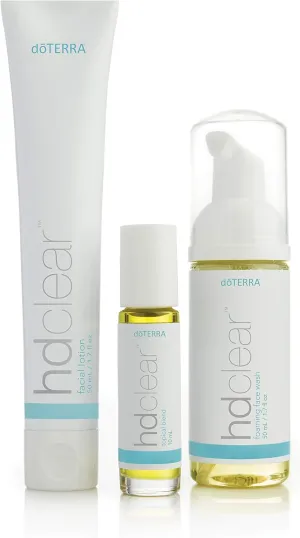 doTERRA - HD Clear Facial Kit - Facial Lotion, Foaming Face Wash, and HD Clear Blend