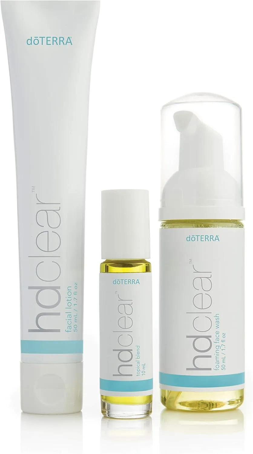 doTERRA - HD Clear Facial Kit - Facial Lotion, Foaming Face Wash, and HD Clear Blend