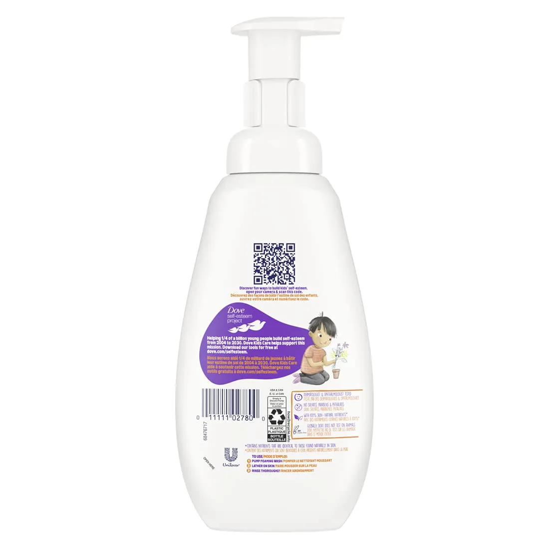 Dove Foaming Body Wash For Kids 4 Count Berry Smoothie Hypoallergenic Skin Care 13.5 oz