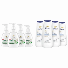 Dove Foaming Hand Wash Aloe & Eucalyptus Pack of 4 Body Wash Deep Moisture 4 Count For Dry Skin