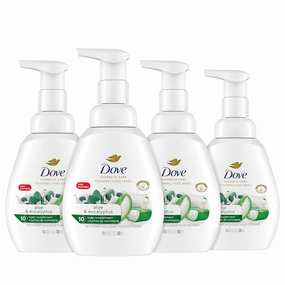 Dove Foaming Hand Wash Lavender & Rice Milk and Aloe & Eucalyptus Packs of 4, 10.1 oz Each, Moisturizes Skin 10 Layers Deep