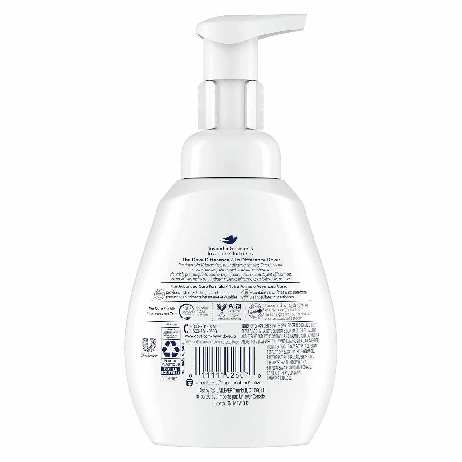Dove Lavender & Rice Milk Protects Skin from Dryness, Foaming Hand Wash More Moisturizers than the Leading Ordinary Hand Soap, 10.1 oz (Pack of 4)