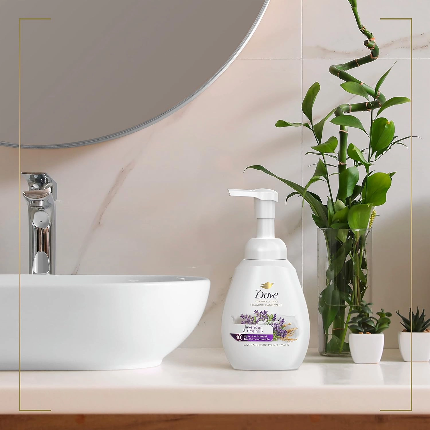 Dove Lavender & Rice Milk Protects Skin from Dryness, Foaming Hand Wash More Moisturizers than the Leading Ordinary Hand Soap, 10.1 oz (Pack of 4)