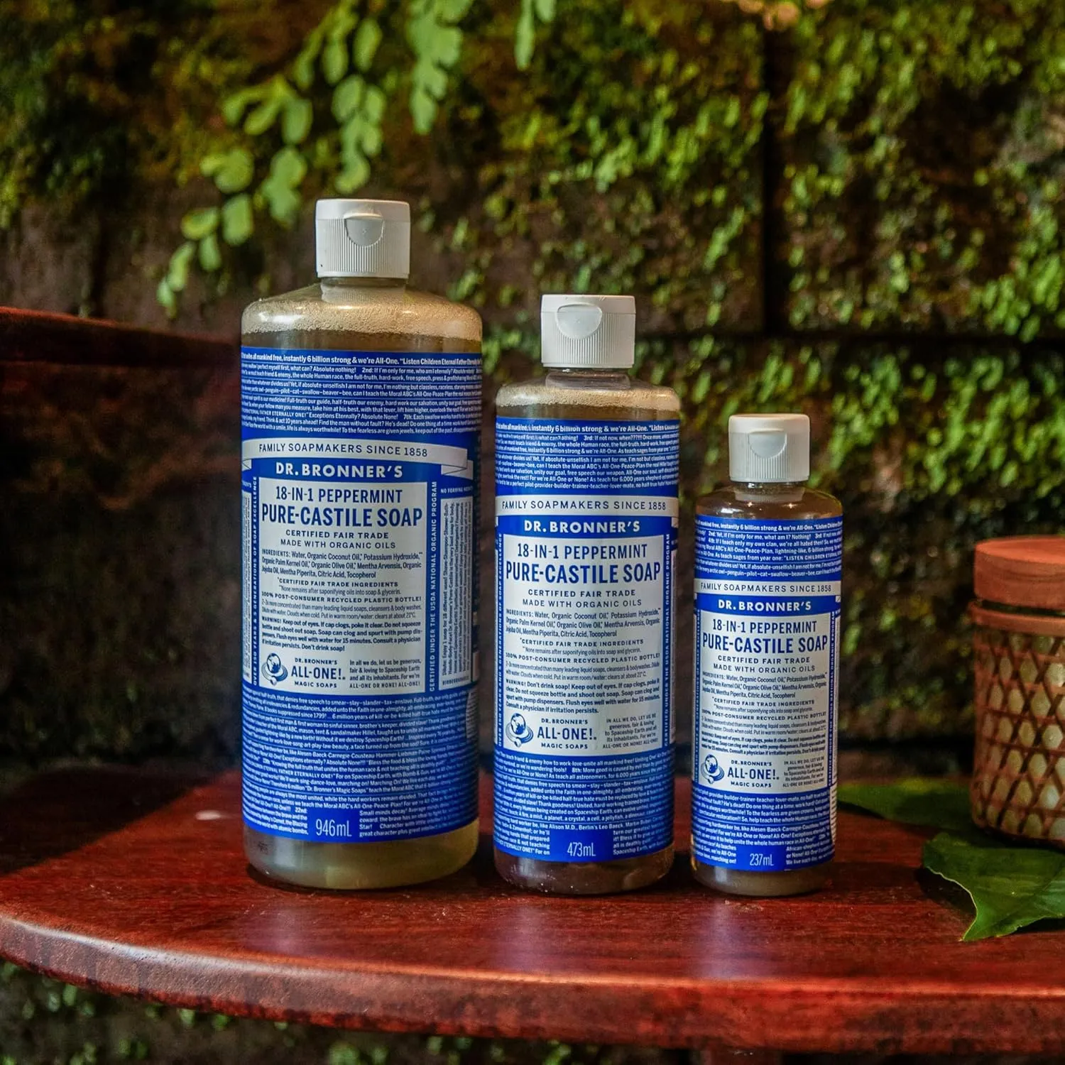 Dr. Bronner’s Pure-Castile Magic Liquid Soap Made with Organic Oils Soap Liquid for Body, Face, Hair, Dishes, Pets, Laundry Natural, Vegan, Dr Bronner's Soap - Peppermint, 32 oz (2-Pack)