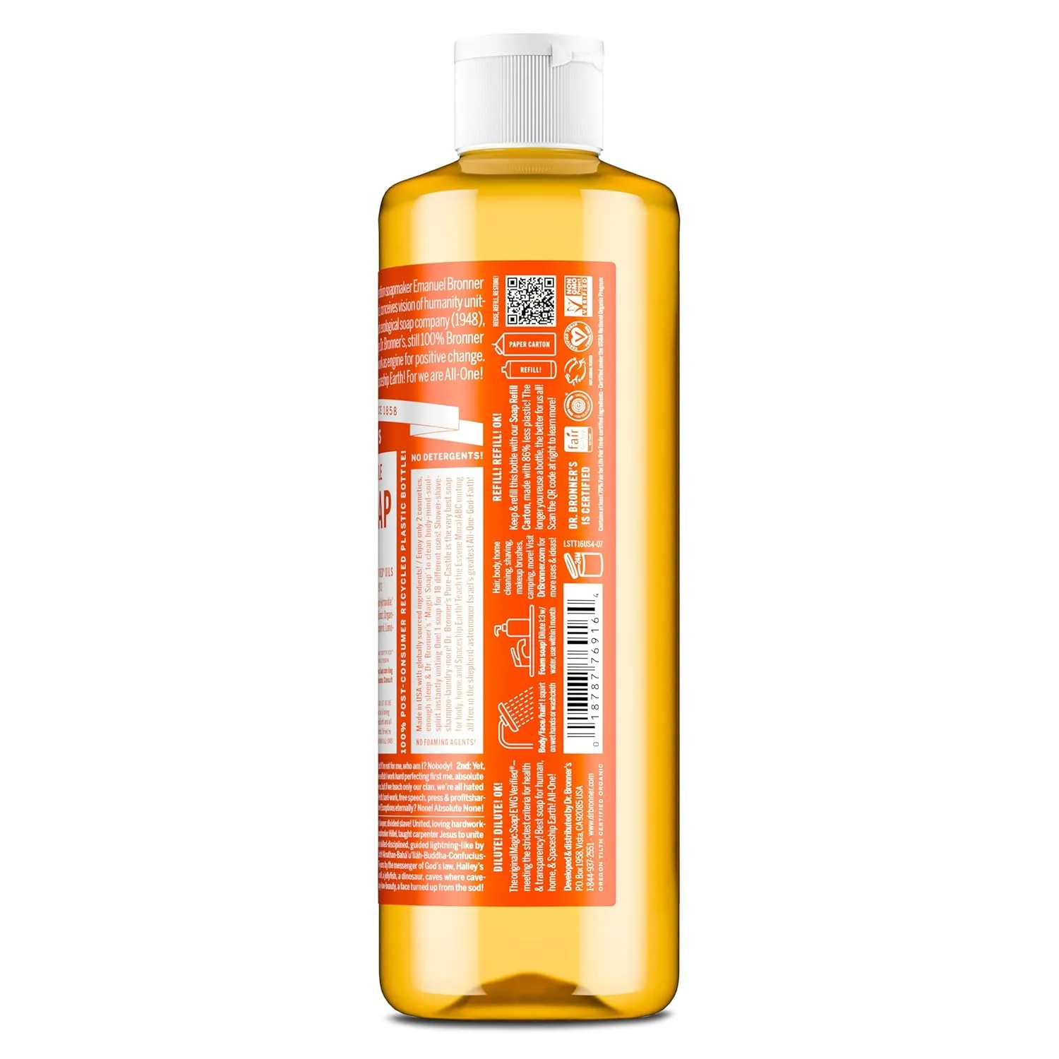 Dr. Bronner’s Pure-Castile Magic Liquid Soap (Tea Tree, 16 Ounce, 2-Pack)- Made with Organic Oils, 18-in1 Uses: Face, Hair, Hand & Body Soap, Laundry, Pets- Concentrated, Vegan, Non-GMO