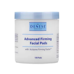 Dr. Denese SkinScience Advanced Firming Facial Pads Exfoliator & Deep Pore Face Cleanser, Toner & Skin Care Glycolic Acid, Peptides & Aloe - Vegan, Paraben-Free, Cruelty-Free - 100 Count