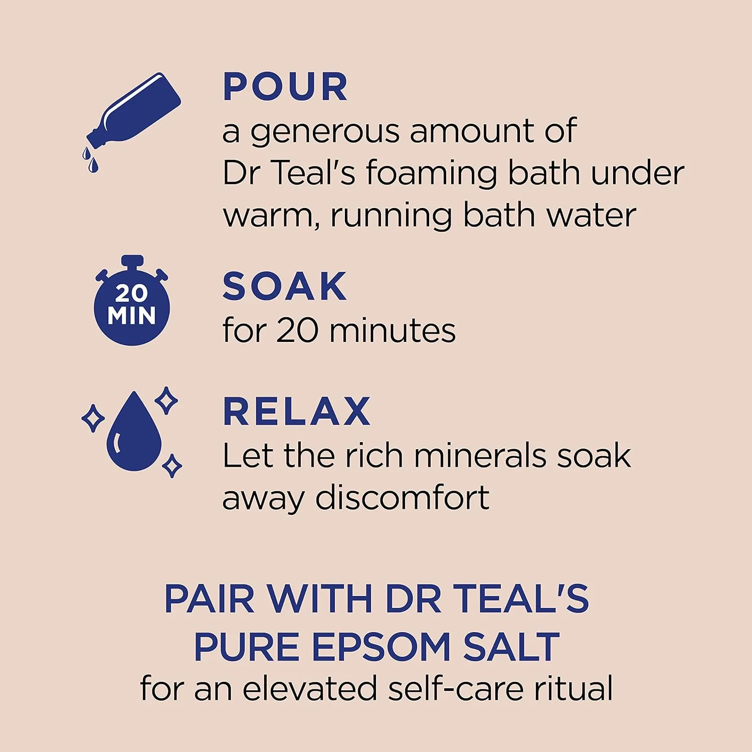 Dr Teal's Foaming Bath with Pure Epsom Salt, Shea Butter & Almond, 34 fl oz (Pack of 4)
