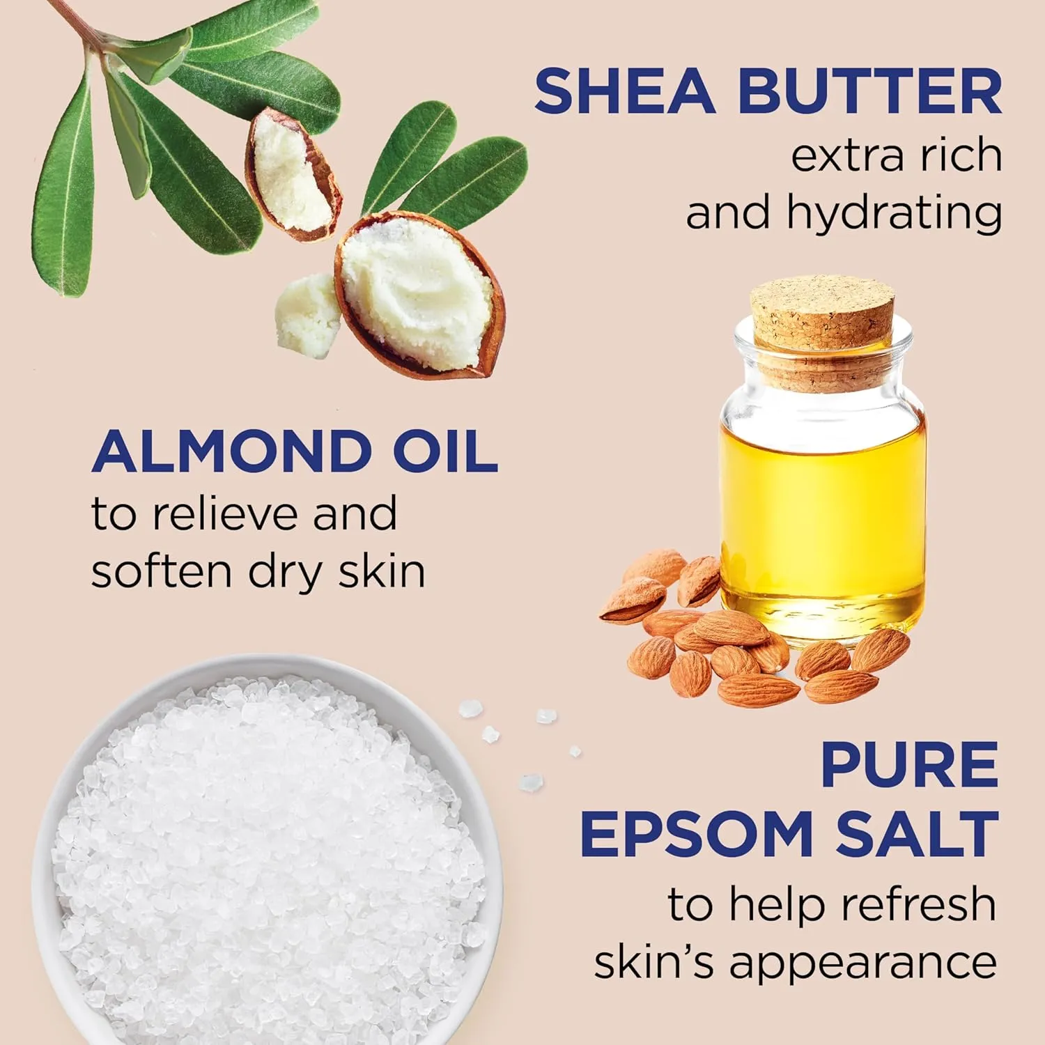 Dr Teal's Foaming Bath with Pure Epsom Salt, Shea Butter & Almond, 34 fl oz (Pack of 4)