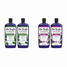 Dr Teal's Foaming Bath with Epsom Salt, Eucalyptus & Spearmint and Black Elderberry, 34 fl oz (Pack of 2)