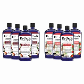 Dr Teal's Foaming Bath with Pure Epsom Salt, Shea Butter & Almond, 34 fl oz & Foaming Bath with Pure Epsom Salt, Ashwagandha, 34 fl oz