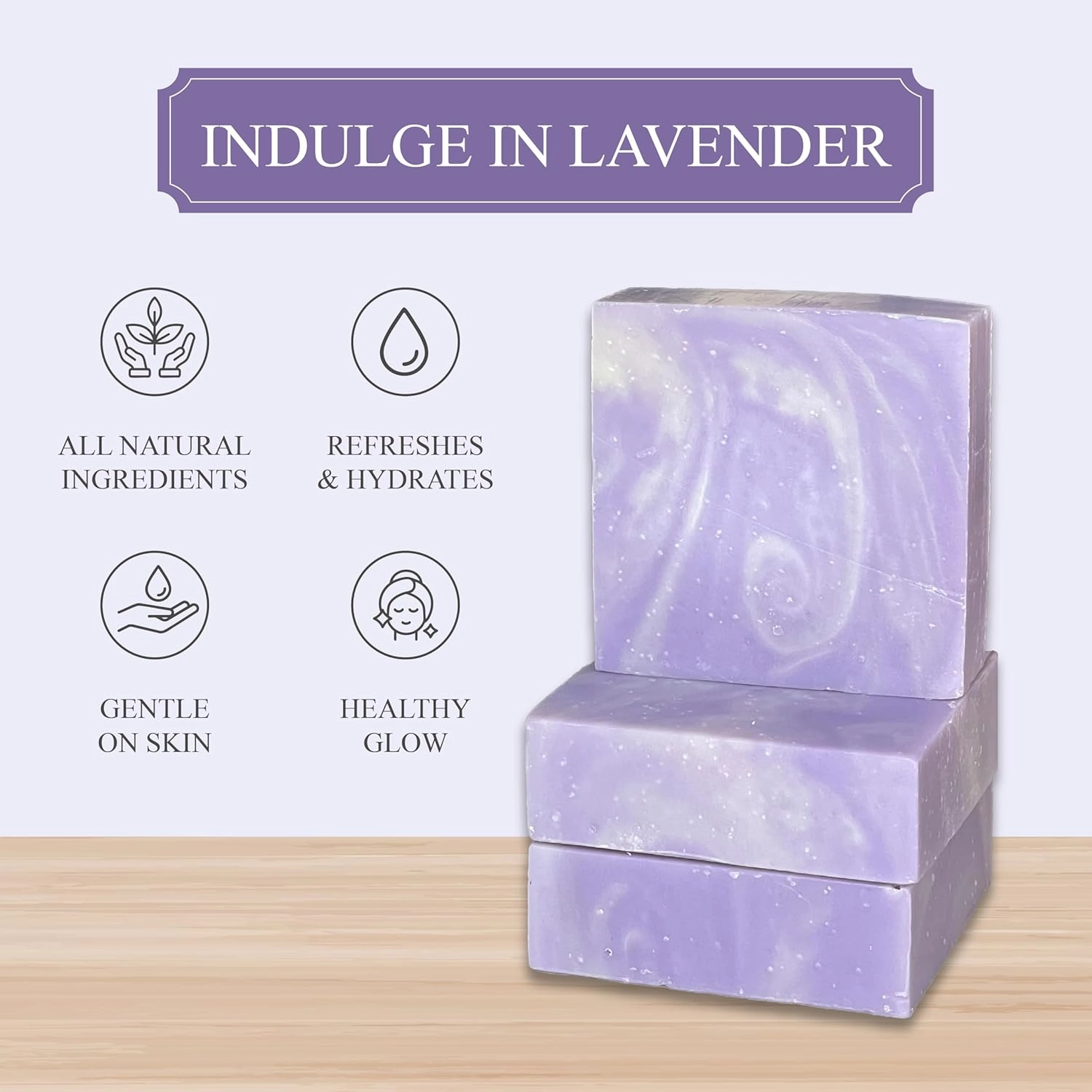 Dr. Wally's Handcrafted Soap Lavender Bar 5 oz, with Shea Butter and enrich with Olive Oil, All Natural - Cold process - 100% Handmade - Made in USA, pack of (3)