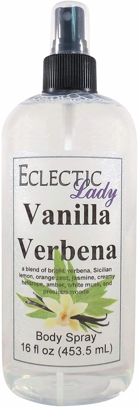 Eclectic Lady Vanilla Verbena Body Spray, Double Strength, 16 ounces, Body Mist for Women with Clean, Light & Gentle Fragrance, Cologne with Soft, Subtle Aroma For Daily Use