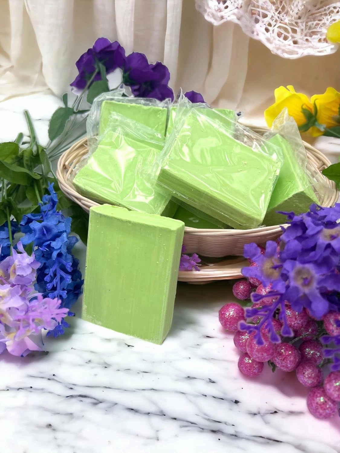 EDMIS 4 PIECES Organic All Natural Soap Handmade Moisturizing Face Soap. Perfect for Sensitive Skin. Crafted with only the finest natural ingredients Turkish Handmade (BITTIM)