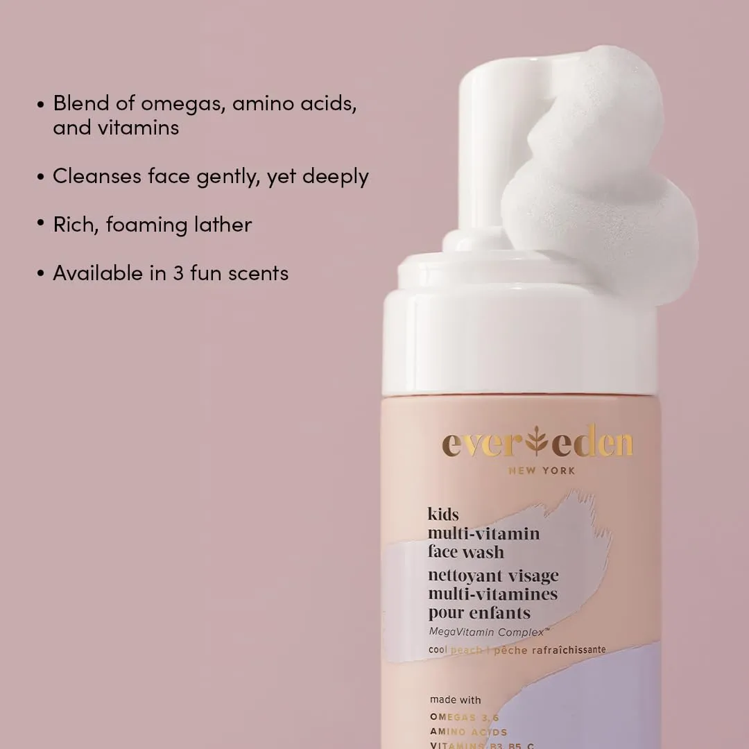 Evereden Kids Face Wash: Melon Juice, 3.4 fl oz. | Gentle Skin Care | Clean and Non-toxic Face Wash | Multi-Vitamin Kids Skin Care