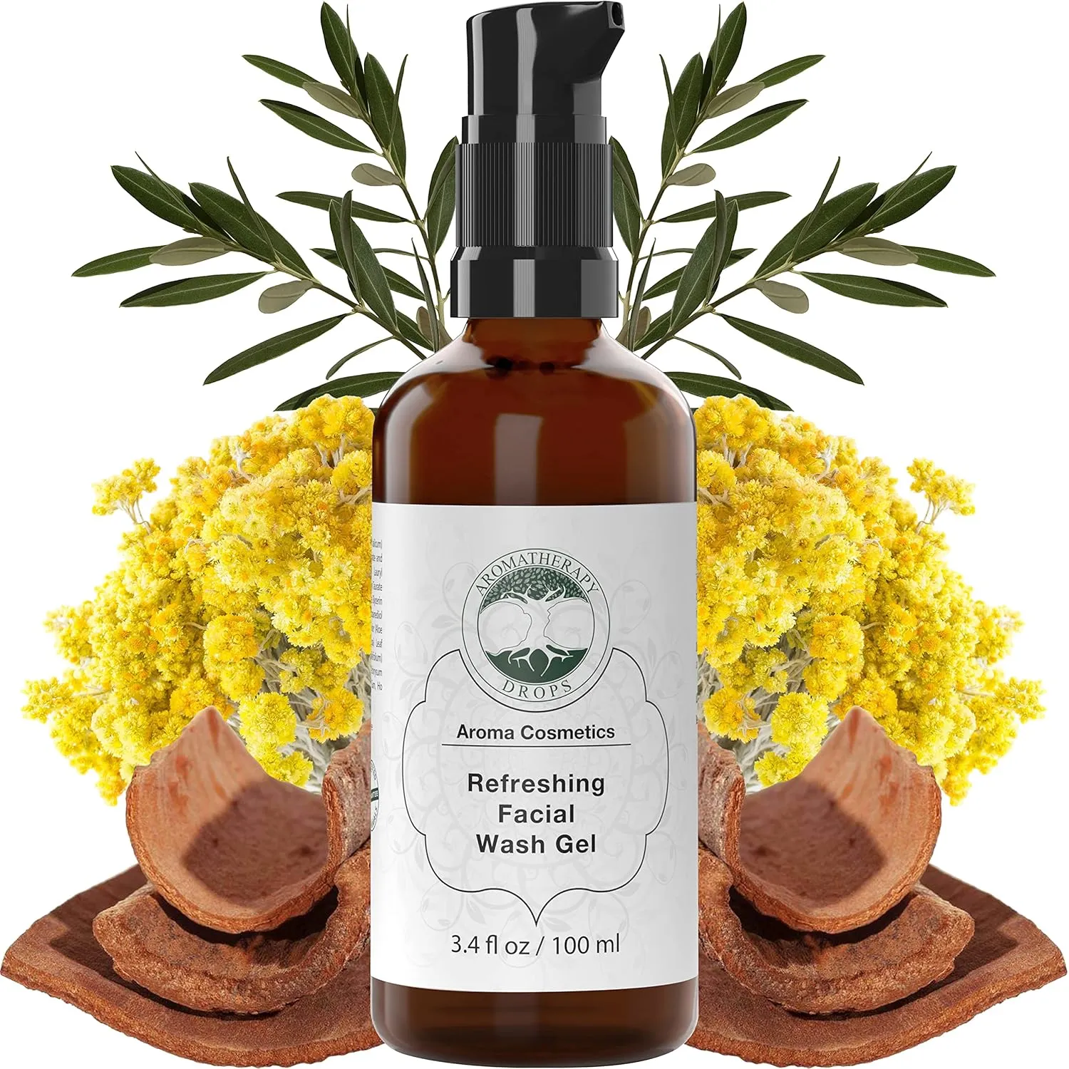 Facial Wash Gel Cleanser - Dead Cells, Pores, & Make Up Remover Face Wash for Oily, Dry, & Sensitive Skin - Gentle and Non Drying Face Wash with Aloe Vera & Tea Tree Oil by Aromatherapy Drops,100 ml