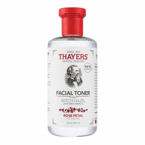 Facial Toner, Witch Hazel with Aloe Vera, Rose Petal, 12 Fl Oz
