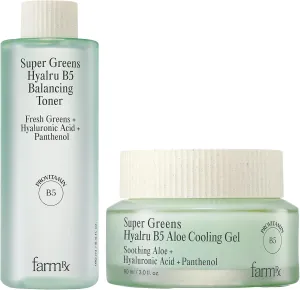 Farm Rx Super Greens Hyalru B5 Balancing Toner (6.4fl oz) & Super Greens Hyalru B5 Aloe Cooling Gel Cream (3fl oz)