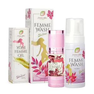 Femme Detox Body Therapy Yoni Oil & Feminine Wash | Essential Feminine Care Hygiene Products for pH Balance For Women | 150 ml Wash & 30 ml Yoni Oil For Women