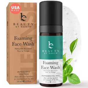 Foaming Face Wash - USA Made with Natural & Organic Ingredients, Gentle Foaming Facial Cleanser for Women & Men, Non Toxic Daily Wash for Sensitive & Oily Skin, Non Drying Cleansing Foam