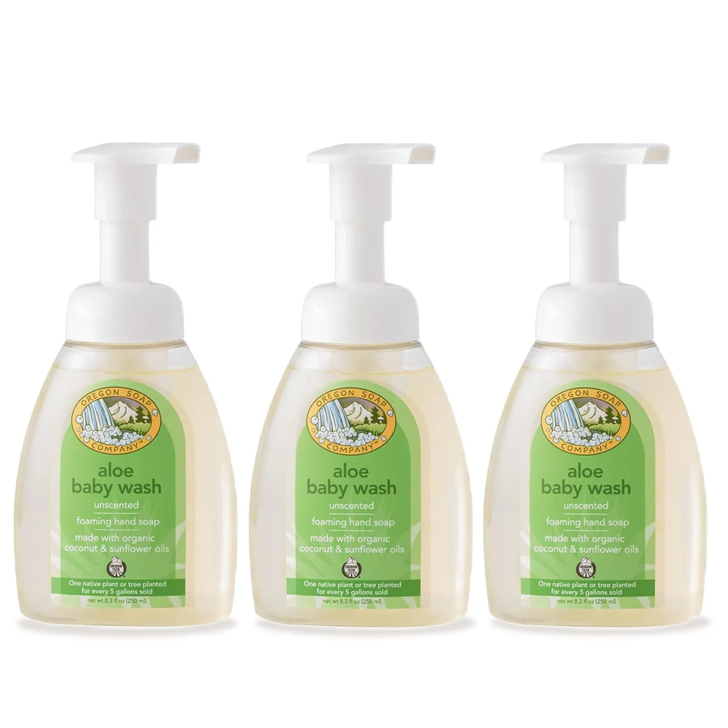 Foaming Hand Soap, Hand Soap Refills and Self Foaming Liquid Hand Soap, Liquid Hand Soap Bulk for Hand Wash, Aloe Baby Wash, 8.3 Oz, 3 Pack