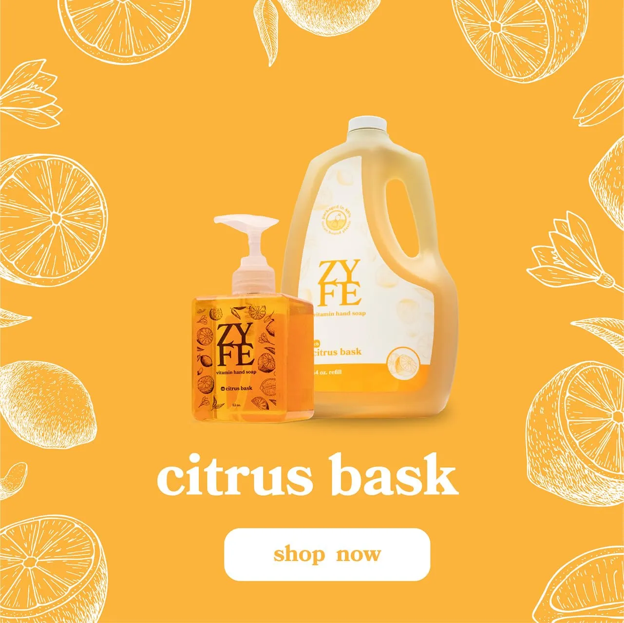 Foaming Hand Soap Refills, Half Gallon Hand Soap Foam Refill with Essential Oil Fragrance in Recycled Bottle, Citrus Handwash Refil Biodegradable 
