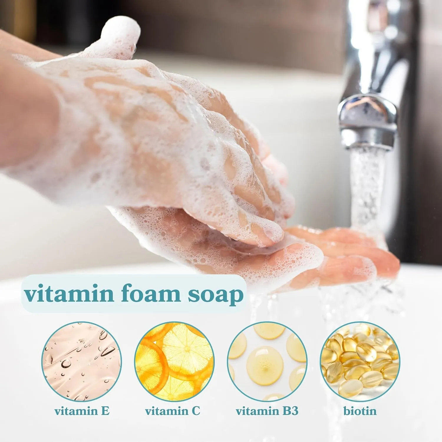 Foaming Hand Soap Refills, Half Gallon Hand Soap Foam Refill with Essential Oil Fragrance in Recycled Bottle, Citrus Handwash Refil Biodegradable 