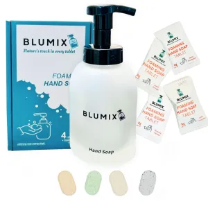 Foaming Hand Soap Set - Reusable Glass Foam Pump Dispenser   4 Fragrant Foaming Soap Tablets - Non-Toxic, Vegan, Skin-Friendly Formula - Zero Waste Cleaning Products, Mother's Day Gift