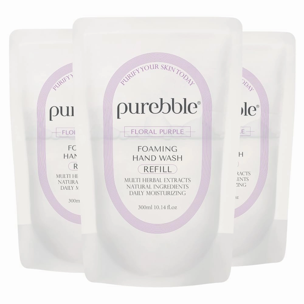 Foaming Hand Soap, Floral Purple, 10.14fl.oz (Refill, Pack of 3) | with Hyaluronic Acid, Floral Scent | For Kitchen and Bathroom | Cruelty Free Sulfate Free