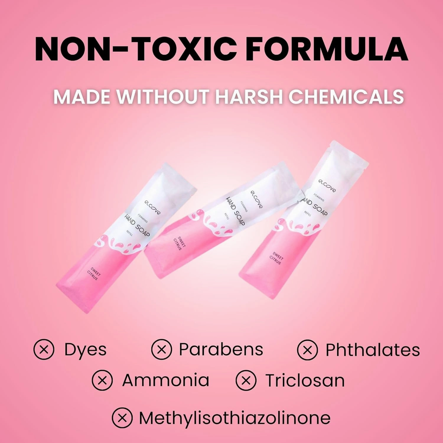 Foaming Hand Soap Refills (10 Pack), Concentrated Powder Soap Refills, Make 10 Bottles of Eco Friendly, Non Toxic, Plastic Free Foaming Hand Wash (Sweet Citrus)