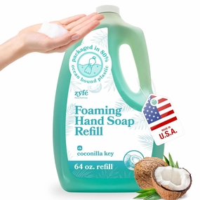 Foaming Hand Soap Refills – 64oz Foam Soap Refill Bottle, Natural Moisturizing Handwash with Essential Oils, Biodegradable Liquid Cleanser, Eco Friendly Bottle
