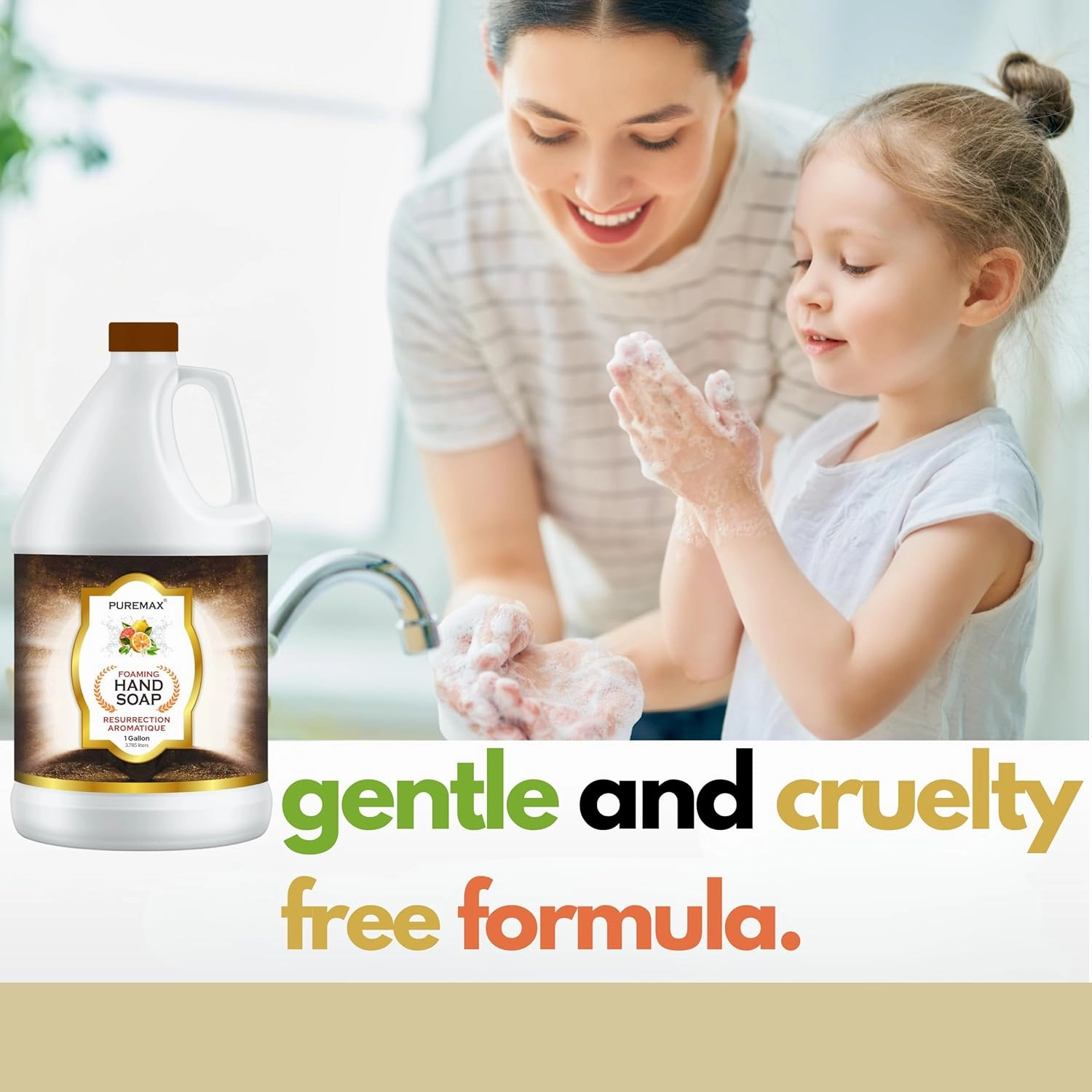 Foaming Hand Soap Refills with Essential Oils | Resurrection Aromatique | Citrus Smell | Gentle, Moisturizing | Biodegradable Formula | Made in USA | 128 Fl Oz (1 Gallon) |