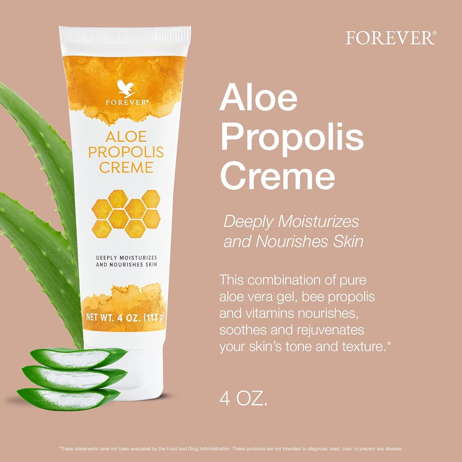 Forever Living - Aloe Propolis Creme, Skin Nourishment with Aloe Vera and Bee Propolis, Moisturizing Cream with Vitamins A, E, C, 4 oz